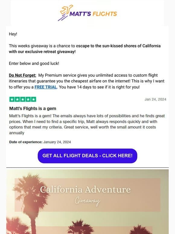 Win The California Adventure Giveaway