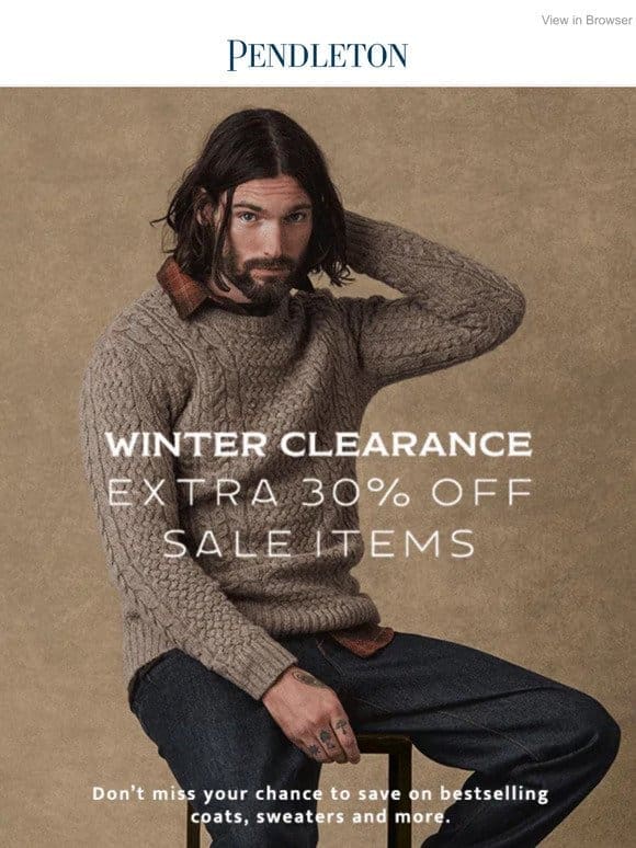 Winter Clearance: extra 30% off sale items