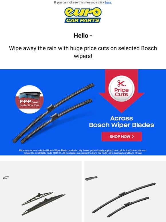 Wipe Away The Rain With Price Cuts On Bosch Wipers!