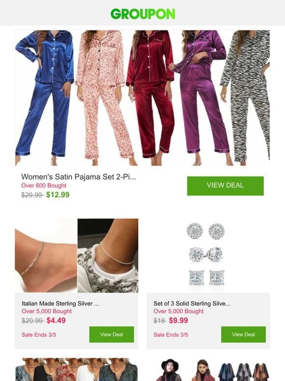 Women’s Satin Pajama Set 2-Piece Sleepwear Loungewear Long Sleeve Button PJ Set and More