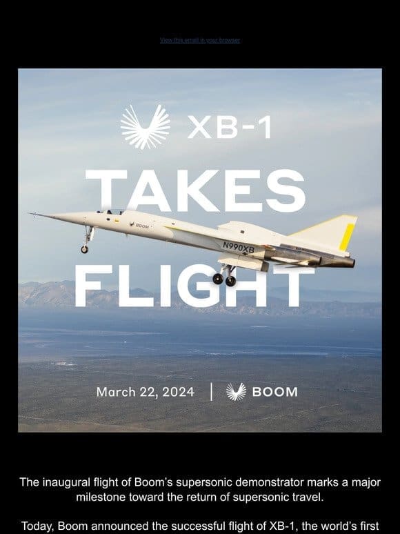 XB-1 Takes Flight