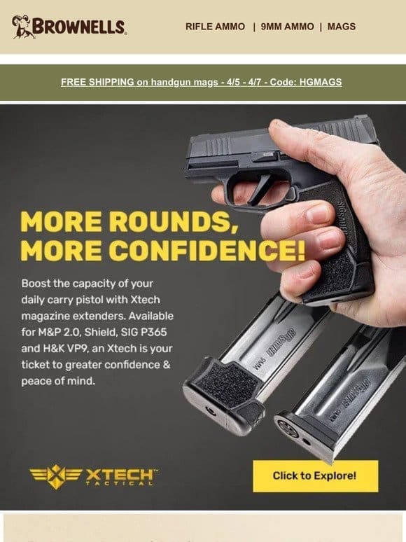 XTech Mag Extenders = More Rounds， More Confidence!