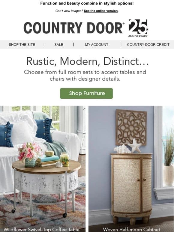 YES! Unique， Farmhouse-Inspired Furnishing and Art.