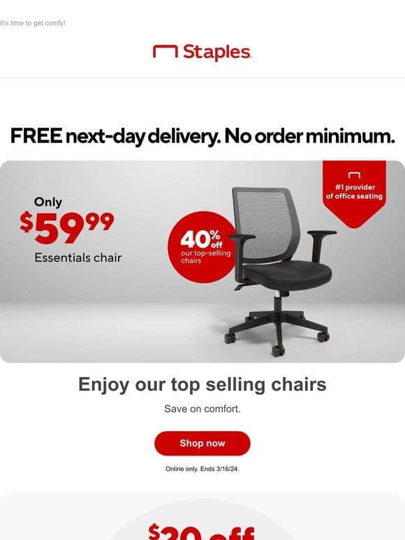 You won’t want to miss this… 40% off chairs!