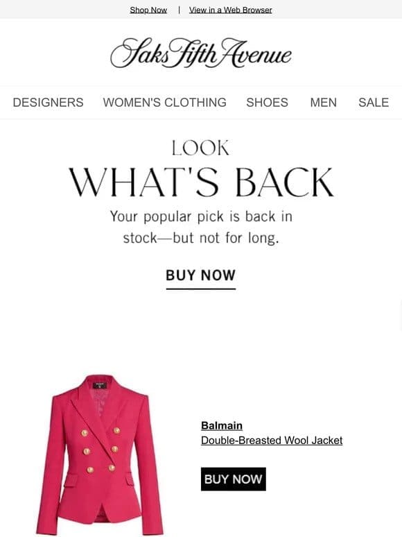Your Balmain item came back – shop while you can