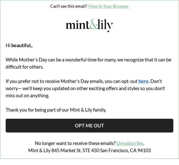 Your Choice: Mother’s Day Emails