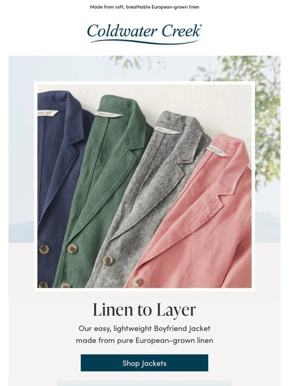 Your Favorite Linen Jacket in Fresh Colors