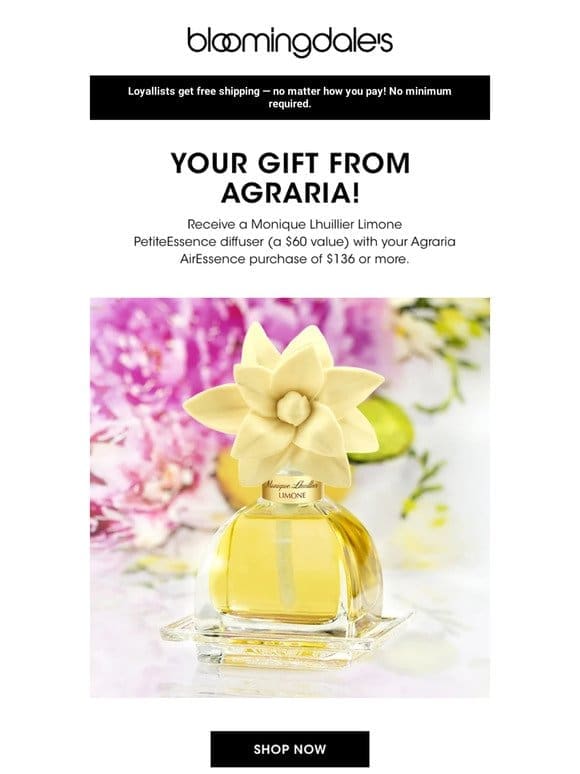 Your gift from Agraria and Monique Lhuillier