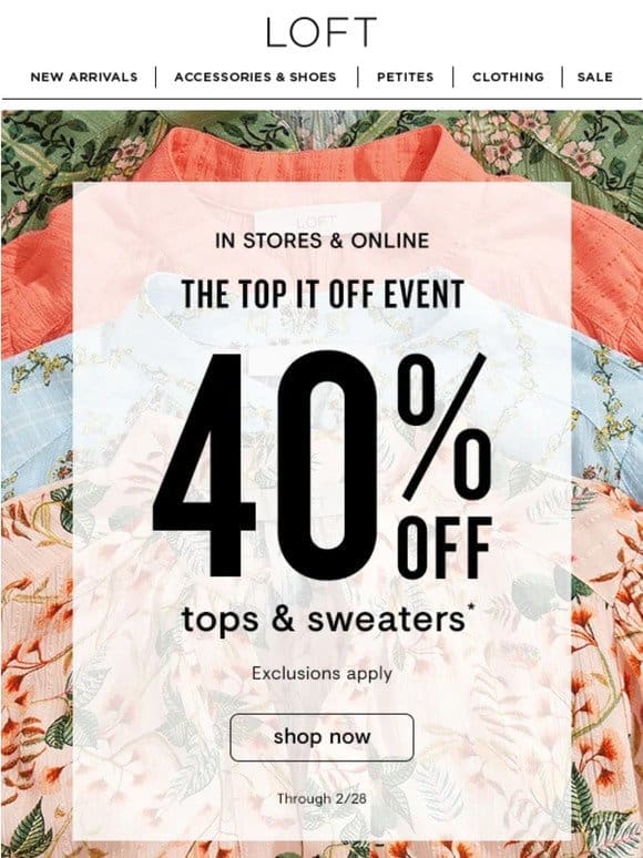 Your new fave top is 40% off