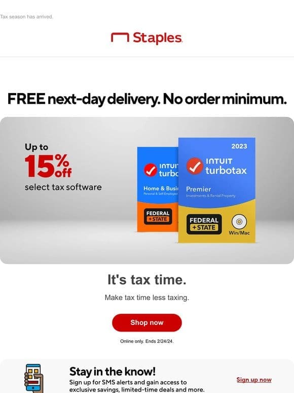 You’ve unlocked up to 20% off select tax software.