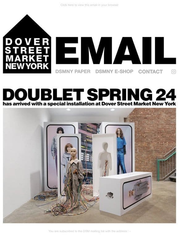 doublet Spring 24 has arrived with a special installation at Dover Street Market New York