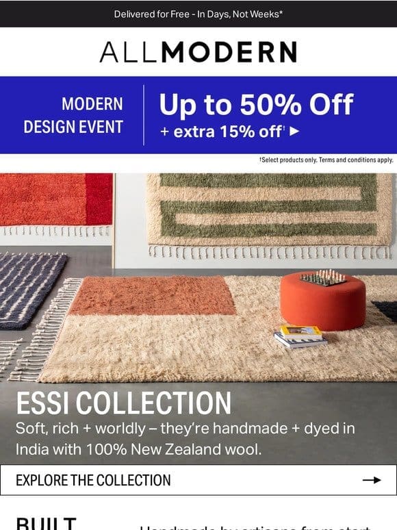 handmade artisan rugs → meet Essi