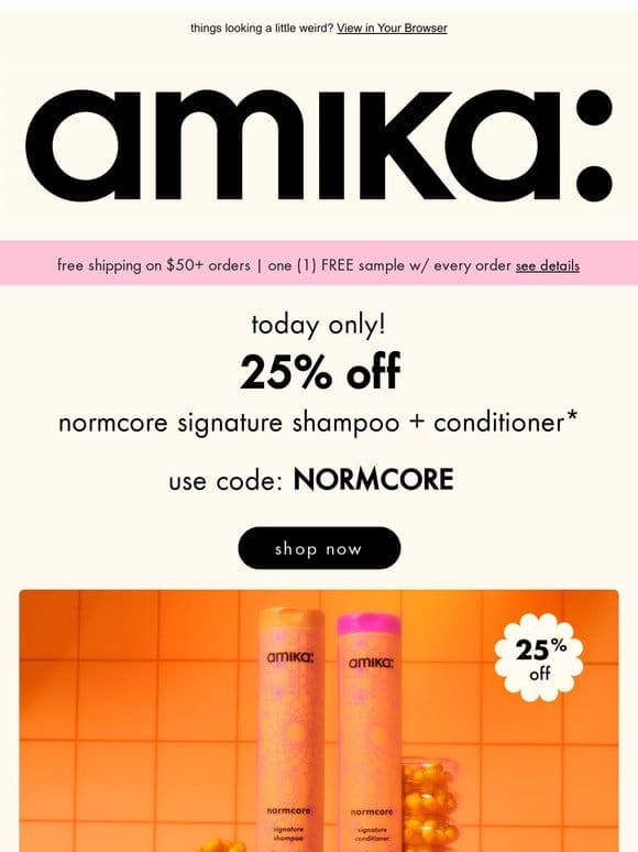 one day only   25% off normcore