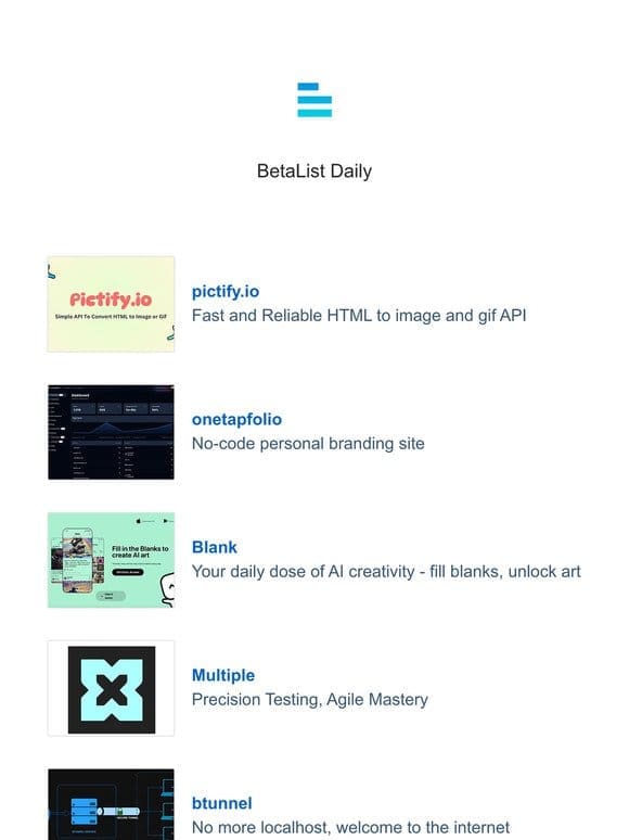 pictify.io， onetapfolio， btunnel， Blank， and Multiple