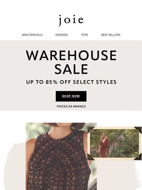 up to 85% off all styles