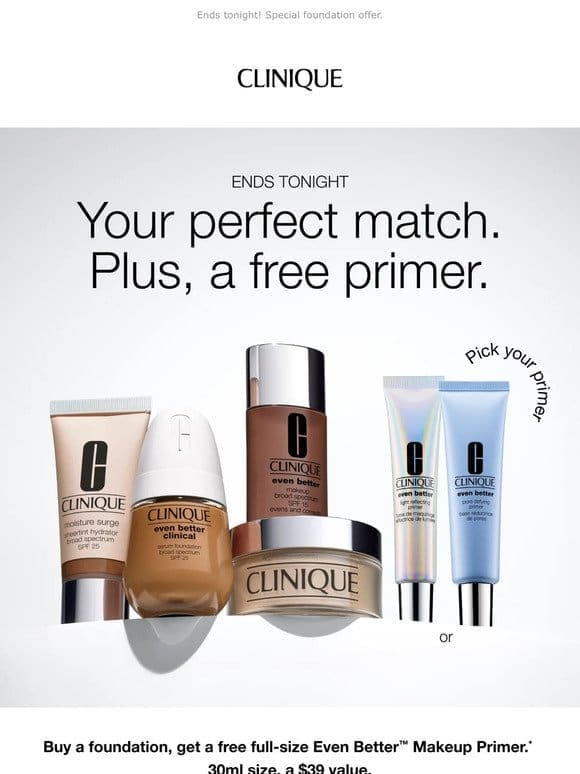 —， did you get your free primer yet? Pick one with foundation purchase.