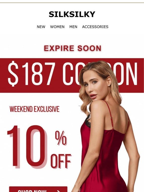 —，WARNING! Weekend Exclusive 10% Off & $187 Expire Soon!