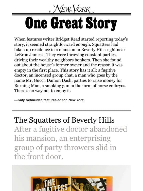 ‘The Squatters of Beverly Hills，’ by Bridget Read