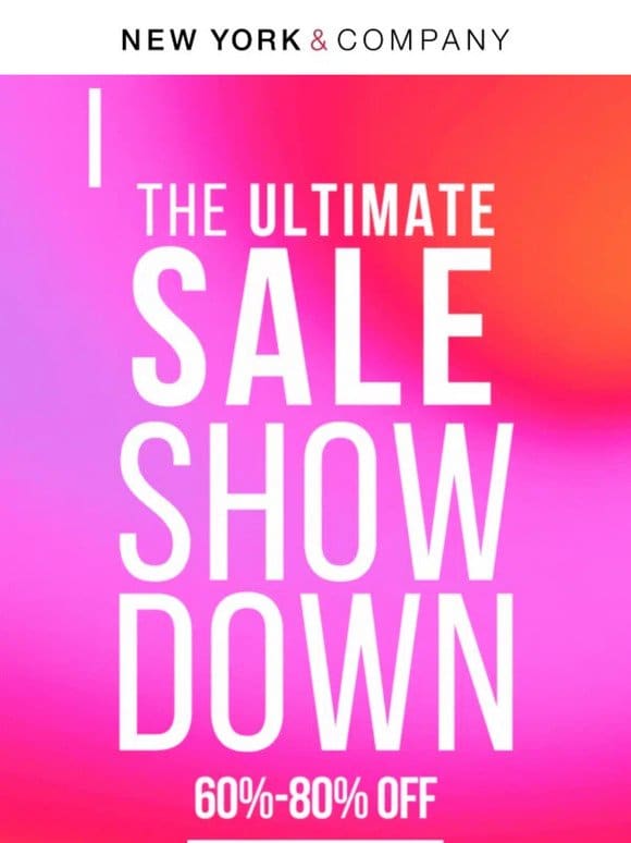 ‼️FIVE HOURS LEFT‼️ 60%-80% OFF THE ULTIMATE SALE SHOWDOWN‼️