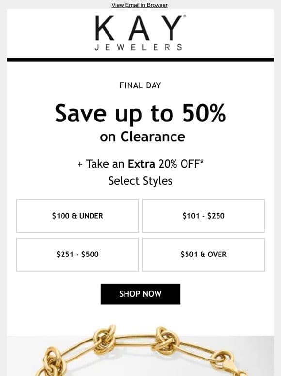 ⏩ ACT FAST: Extra 20% OFF Select Clearance