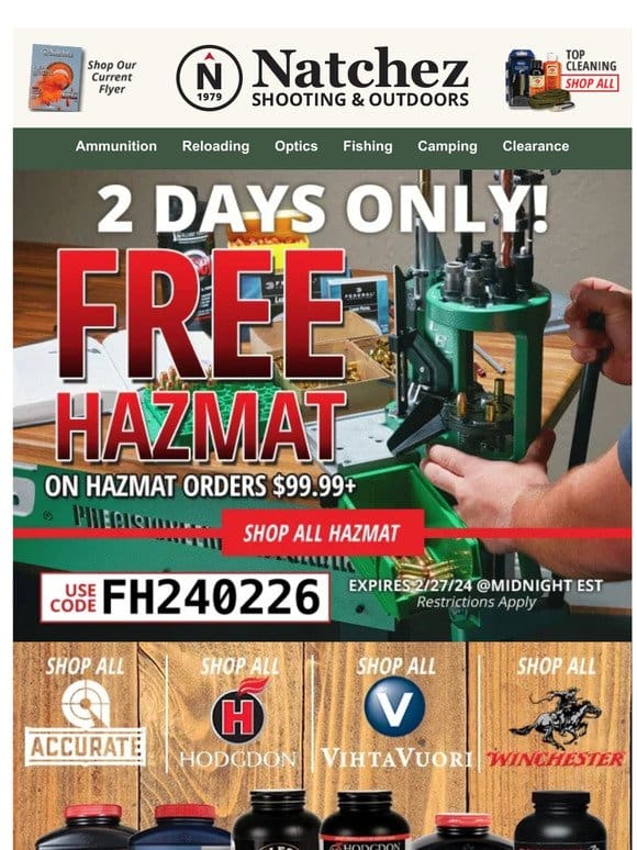 ⏰ 2 Days Only Free Hazmat on Hazmat Orders $99.99+ ⏰
