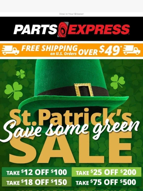 ☘️ SAVE SOME GREEN— Up to $75 OFF ☘️