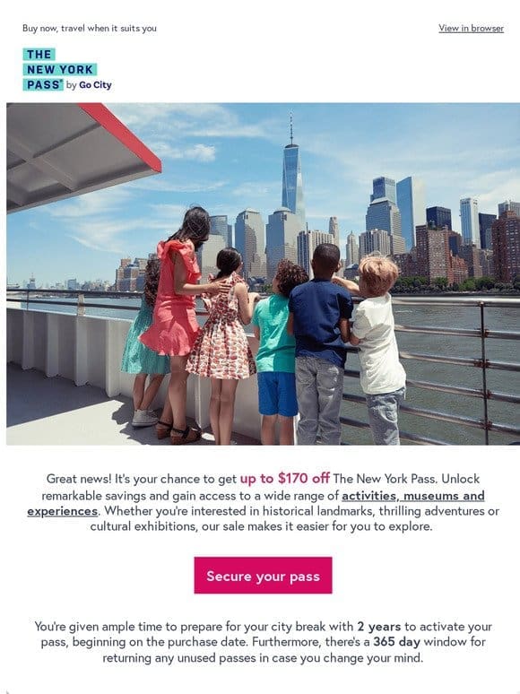 ⚠️ This is not a drill: Up to $170 off The New York Pass