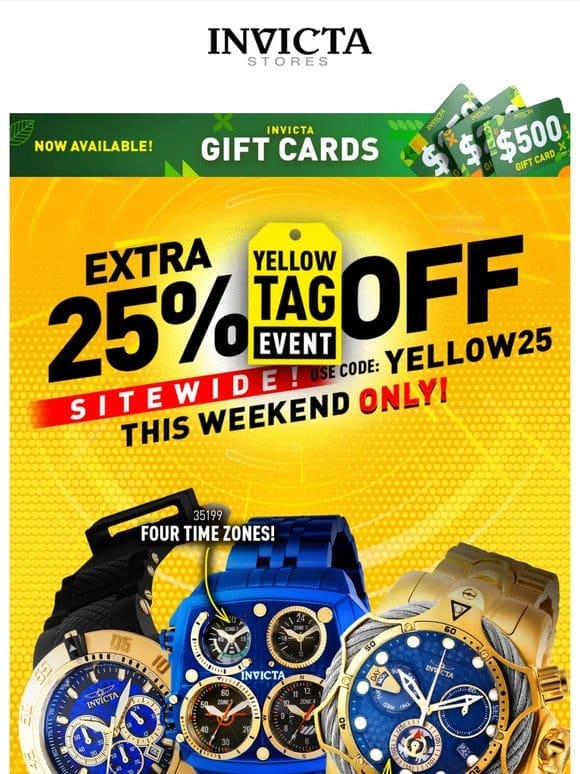 ⚠️NEW Yellow Tag Watches⚠️EXTRA 25% OFF Sitewide❗️