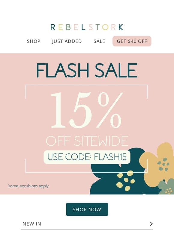 ⚡ FLASH SALE: 15% Off Sitewide ⚡