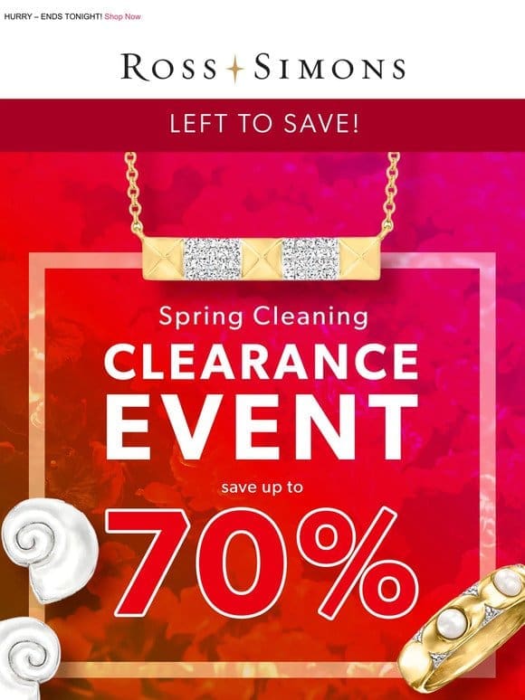 ️ LAST CHANCE to save up to 70% + an extra 10% off clearance jewelry!