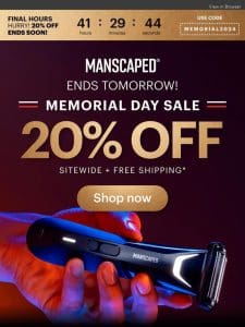 1 DAY LEFT to save 20%