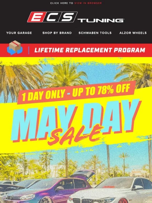 1 Day Only – Up To 78% off May Day Sale!
