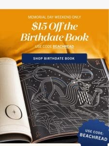 $15 off the Birthdate Book