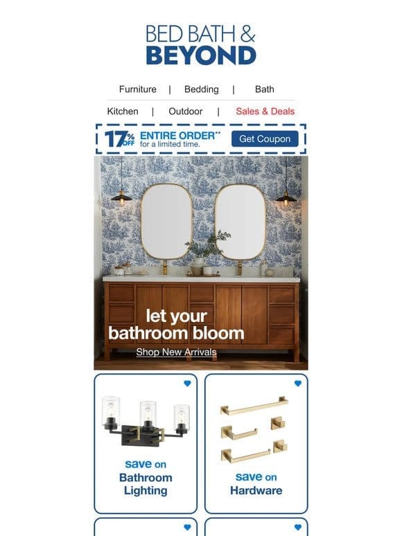 17% off* to Help Your Bathroom Bloom