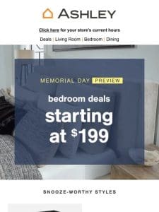 $199 Bedroom Finds – Memorial Day Deals Early Access!