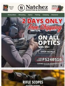 2 Days Only Free Shipping on All Optics $99.99+