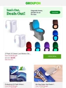 2 Pack 8 Colors Led Motion Sensor Activated Toilet Night Light and More