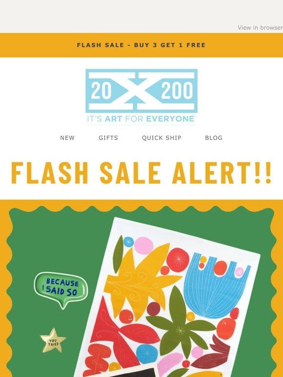 2 days only! Artist-Made Flash Sale.