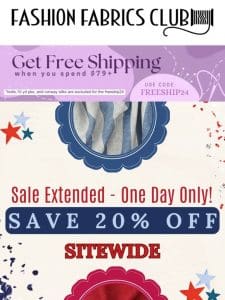 20% OFF Memorial Week Sale is EXTENDED!