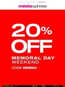 20% OFF Starts Now