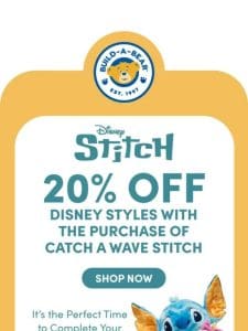 20% Off Disney Styles With Purchase of Catch a Wave Stitch!