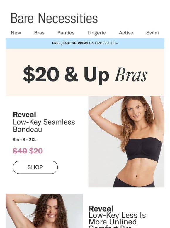 $20 & Up Bras: Reveal， Bali， Maidenform & More