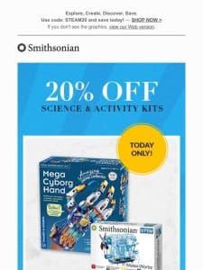 20% off ALL Science & Activity Kits – Today Only!