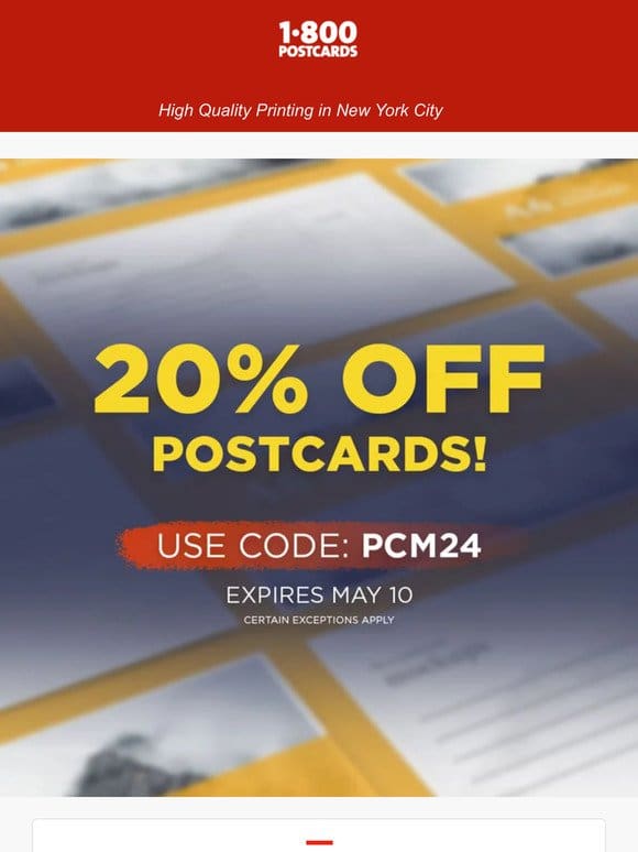 20% off postcards!