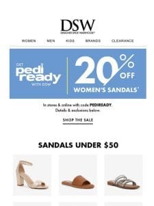 20% off sandals + can’t-miss prices = ?