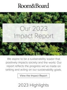 2023 Impact Report: sustainability goals + progress