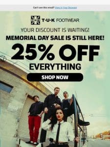 25% OFF Discount Is Waiting For You!