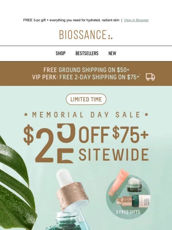$25 OFF to quench your summer skin’s craving