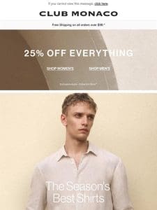 25% Off The Best Shirts Of The Season