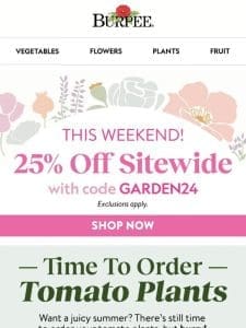 25% off sitewide is happening now